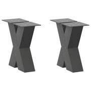 Set di 2 gambe regolabili per tavolino a forma di X 30 x 30 cm per mobili moderni in acciaio antracite 02_0057202