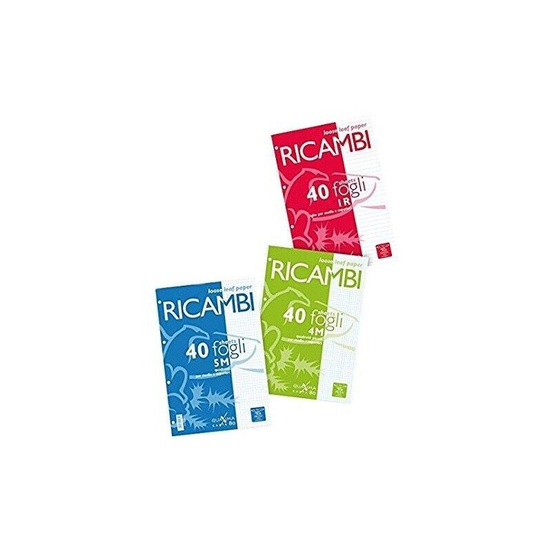 RICAMBI QUAXIMA CARTA A5 40 FOGLI 1 RIGO