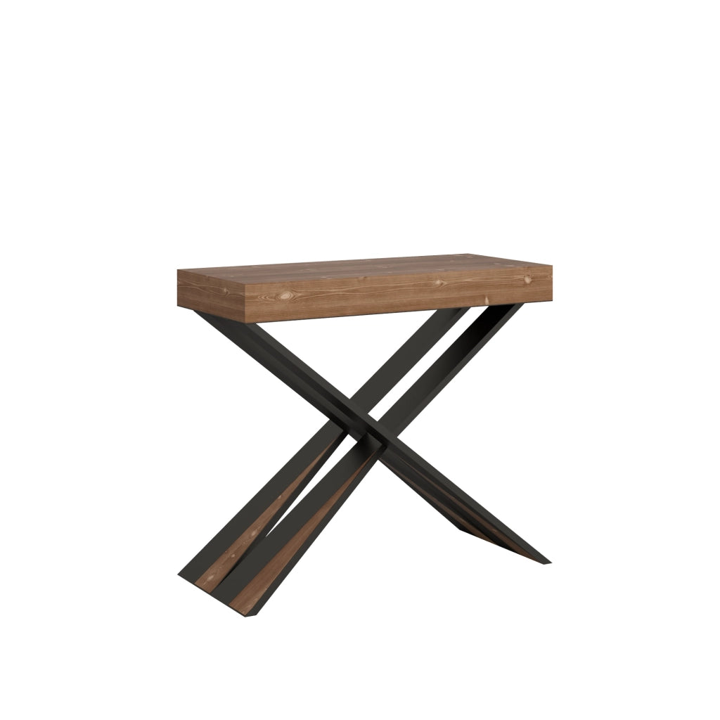 Consolle allungabile 90x40/190 cm Diagis Small Abete Tinto telaio Antracite