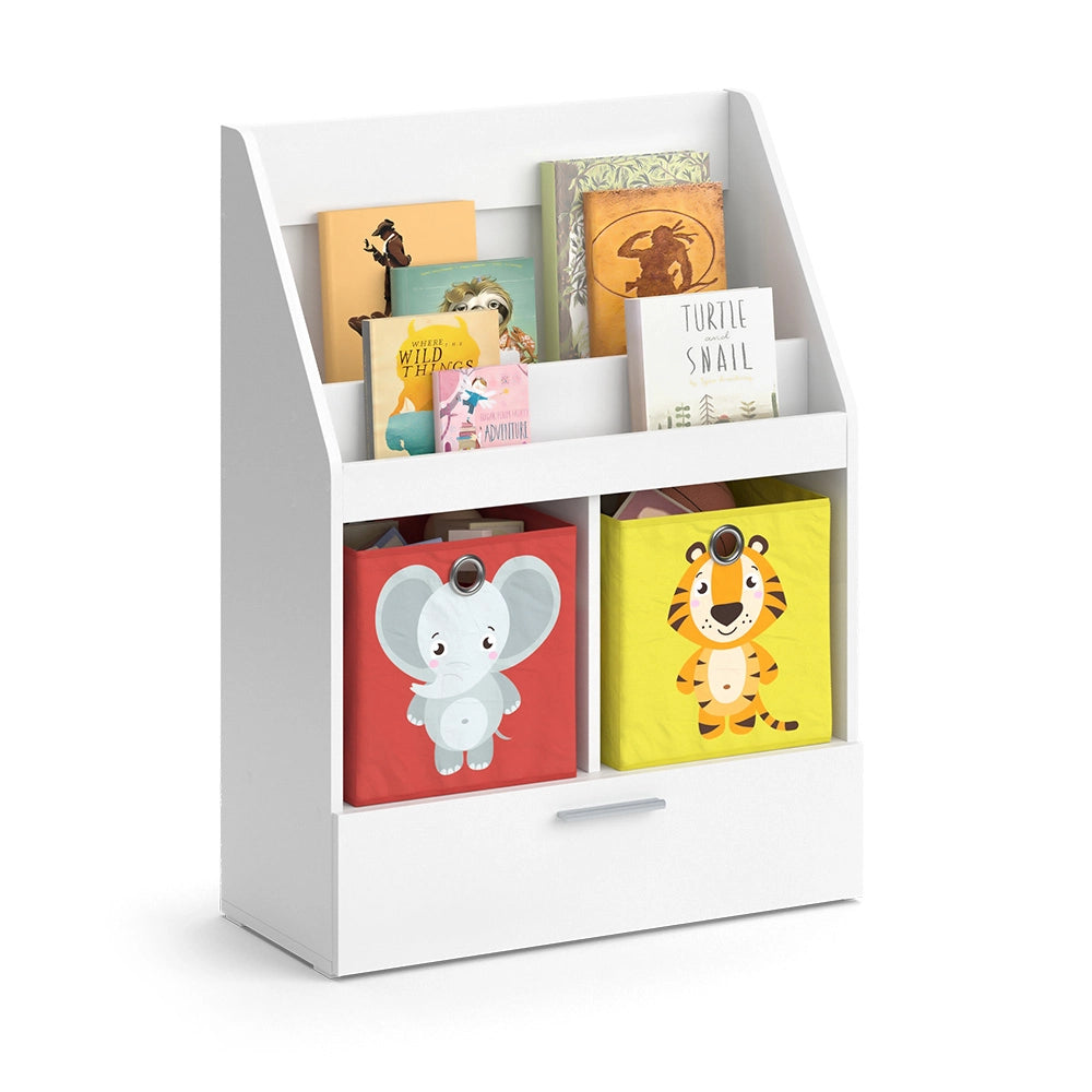 Vicco Libreria bambini Bianco 31.2 x 96.2 cm con cassetto e 2 scatole pieghevoli opt.5