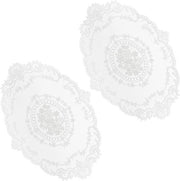 Set di tovagliette a righe con bordi ricamati - 12x16 pollici pannelli bianchi con bordi ricamati
