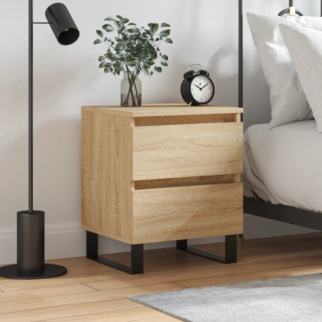 Comodino-Tavolino da notte Rovere Sonoma 40x35x50 cm in Legno Multistrato 831784