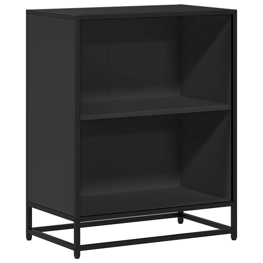 Libreria-Scaffale per Libri-Mobile di Stoccaggio Nera 60x35x76 cm in Legno Multistrato