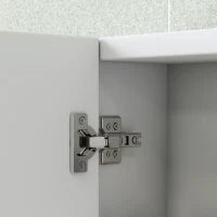 Armadio da Bagno con Specchio Armadio a Parete con 3 Porte Ripiani Regolabili 91,5x11,5x65 cm Bianco