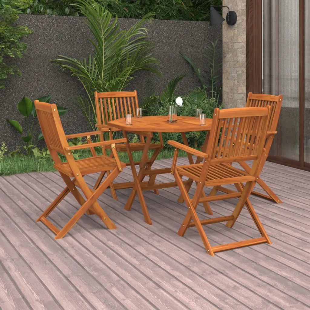 Set da Pranzo da Giardino 5 pz in Legno Massello di Acacia 3086994