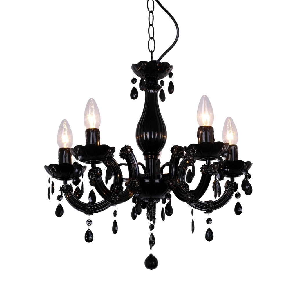 Lampadario Magnolia rococò nero 5xE14 Zuma Line RLD94016-5B