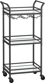 Carrello da Servizio - 3 Livelli - Con Ruote - Nero