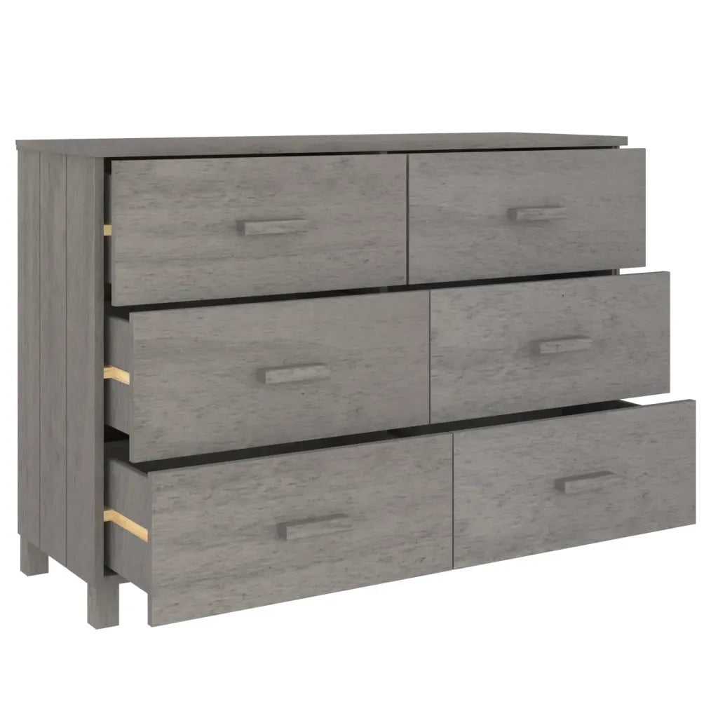 Credenza Grigio Chiaro 113x40x80 cm in Legno Massello di Pino cod mxl 16200