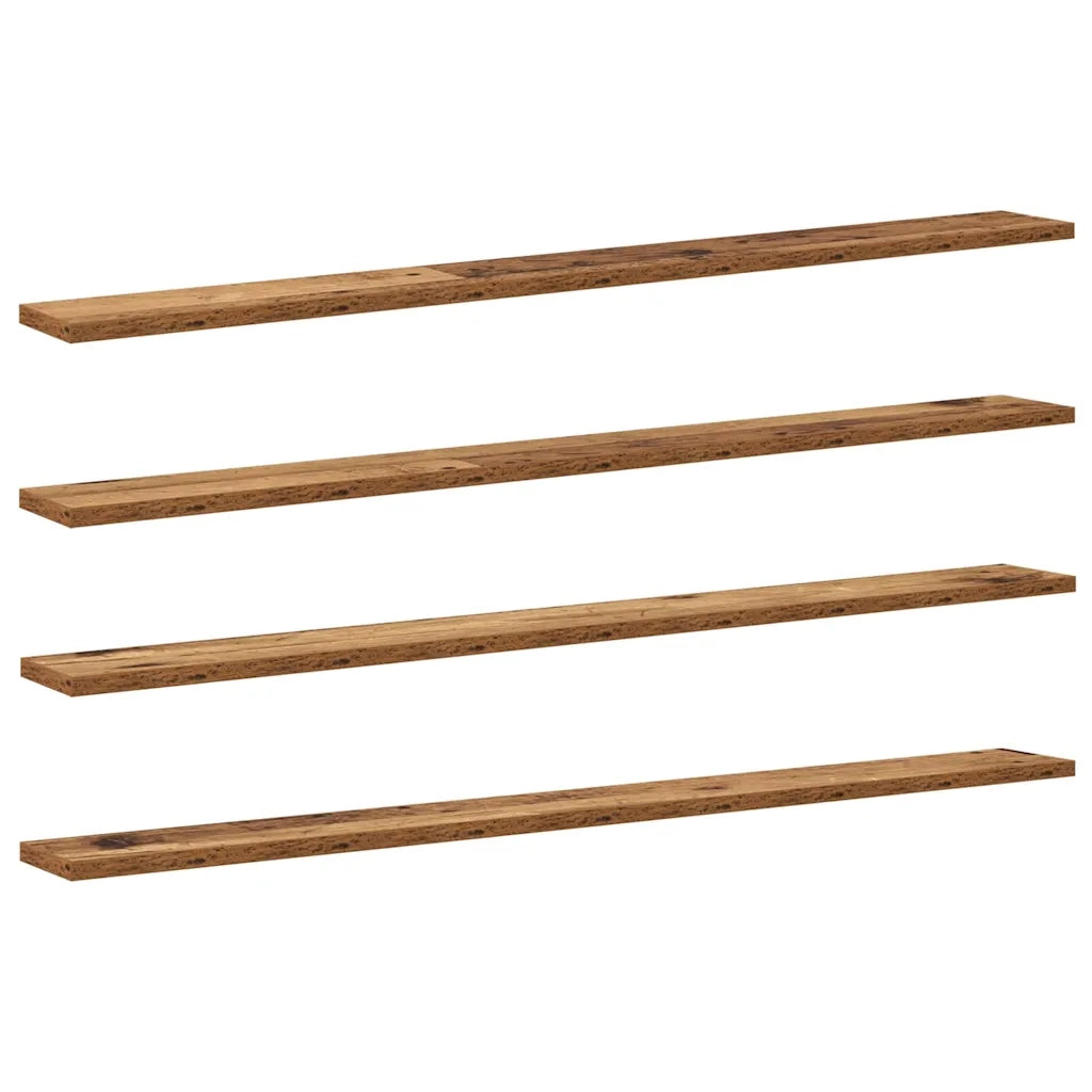 Scaffale 4 pcs Marrone 100 x 10 x 1,5 cm Legno multistrato 875063