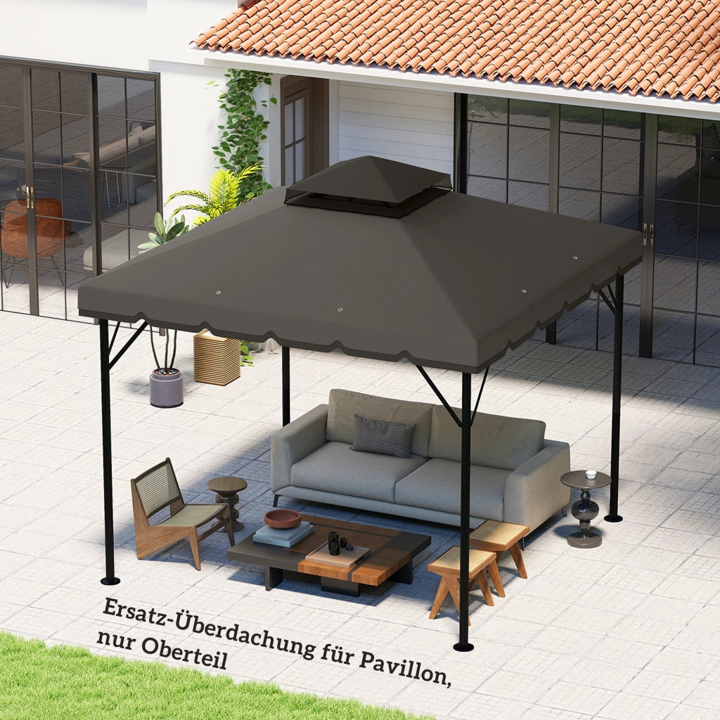 Tetto sostitutivo per gazebo 3x3m ¨C zephmum ¨C grigio chiaro impermeabile