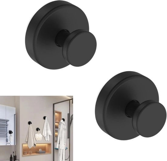 Due pezzi di chiodi a forma di zucca - haken per asciugamani - haken per doccia - haken per abbigliamento in acciaio inossidabile - adatti per appendere asciugamani, spazzolini da denti, presine, abbigliamento, cappelli (6*6 cm - nero)