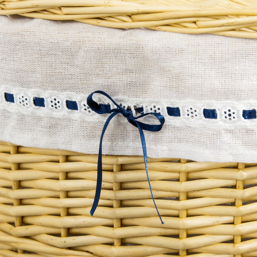 Cesto portabiancheria con coperchio in rattan naturale 100 L