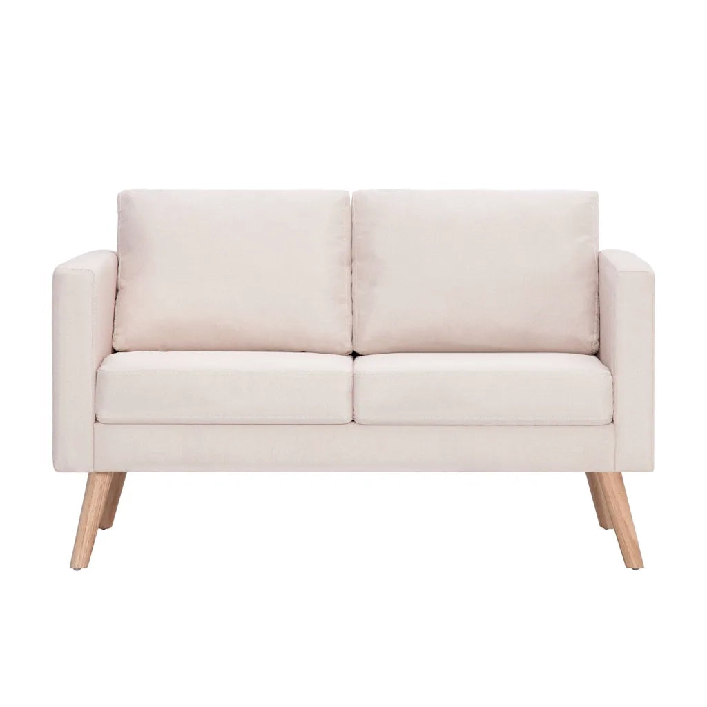 Divano a 2 Posti in Tessuto Crema cod mxl 15144
