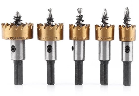 Set di seghe a genghe HSS - alta velocità - acciaio duraturo - lavorazione metallica - per legno/aluminium - affilata velocemente - set di fori