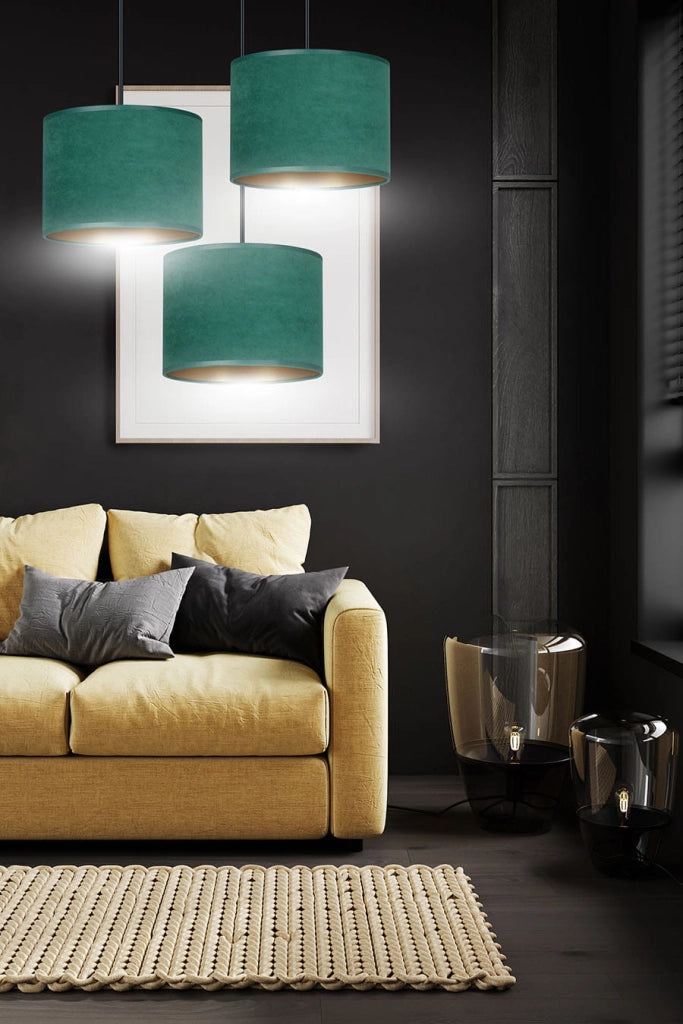 Emibig lampadario Hilde Premium 3 luci E27 verde nero oro