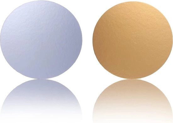Tavolo per torte - 3 mm - Ø 30 cm - Cartone argentato - Doppio - 10 pezzi - Sottopiani per torte - Rondi - Sottopiani per torte