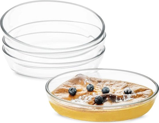 Set di Cottura per 1 Persona 0,7 L - Cottura a Vetro per 1 Persona - Forma di Cottura Multifunzione per Forno e Microonde - Set da 4
