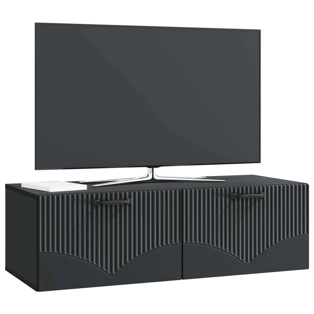 Mobile Porta TV da Muro Montaggio a parete Nero 98 x 41 x 30 cm