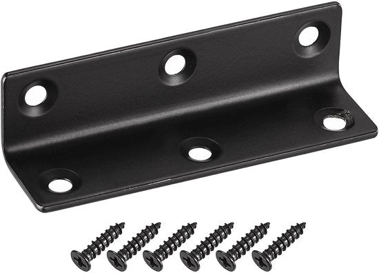 Supporti angolari 90 gradi - 22 x 22 x 80 mm - 4 pezzi - Viti di fissaggio incluse - Supporti angolari in acciaio inossidabile
