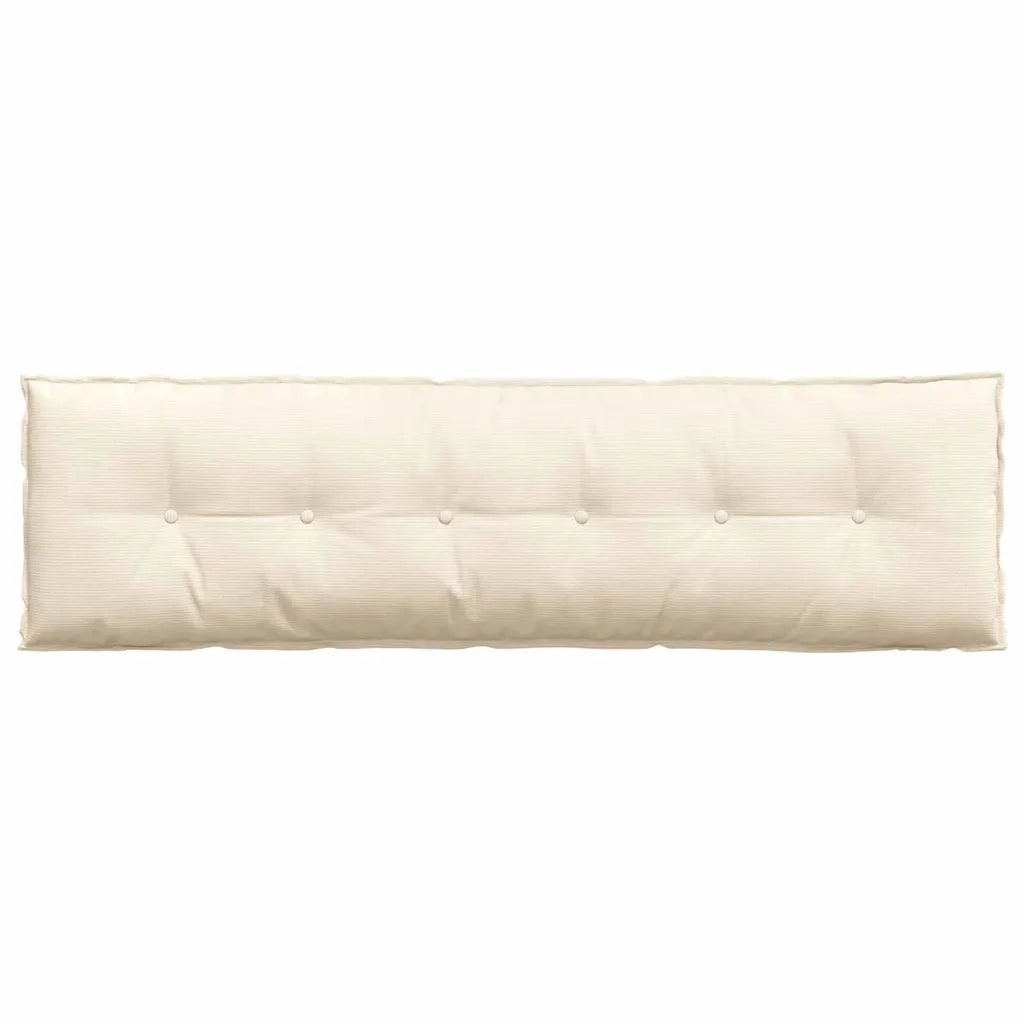 Cuscino per Schiena Crema 180 x 50 cm Tessuto in Cords