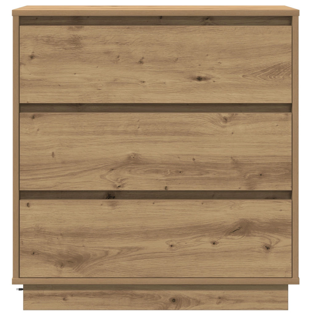Comodino  con LED Rovere Artigianale 71x34,5x75 cm Legno ingegnerizzato