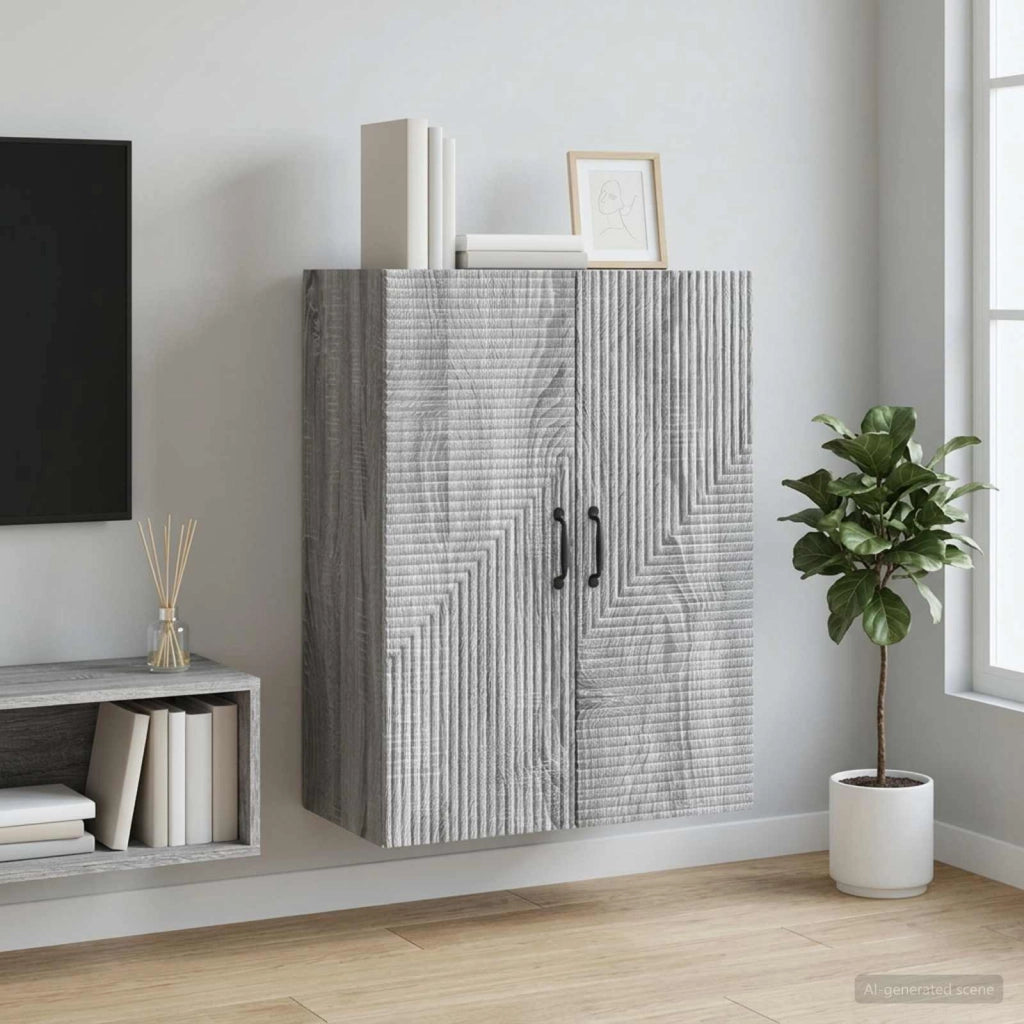 Mobiletto a muro Sonoma grigio 66 x 34,5 x 90 cm 898571