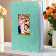 Album fotografico per famiglia, può contenere 300 foto (foto 6 pollici), formato grande, copertina di lino, ideale album fotografico per famiglia, matrimonio, viaggi e bambino, 33*22*5cm, Verde
