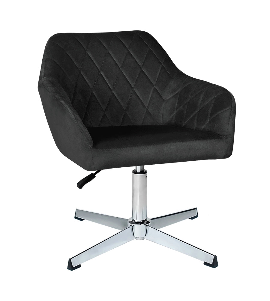 Poltrona ufficio regolabile in altezza in velluto nero - Louise - PL10LOPM