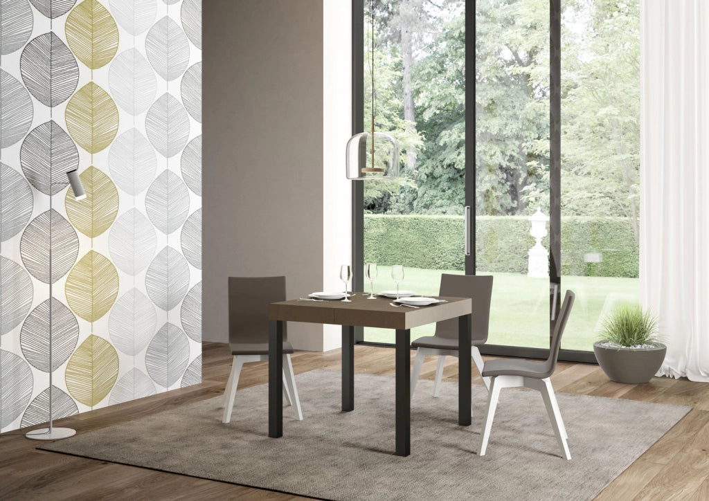 Tavolo allungabile 90x90/246 cm Every tortora gambe antracite