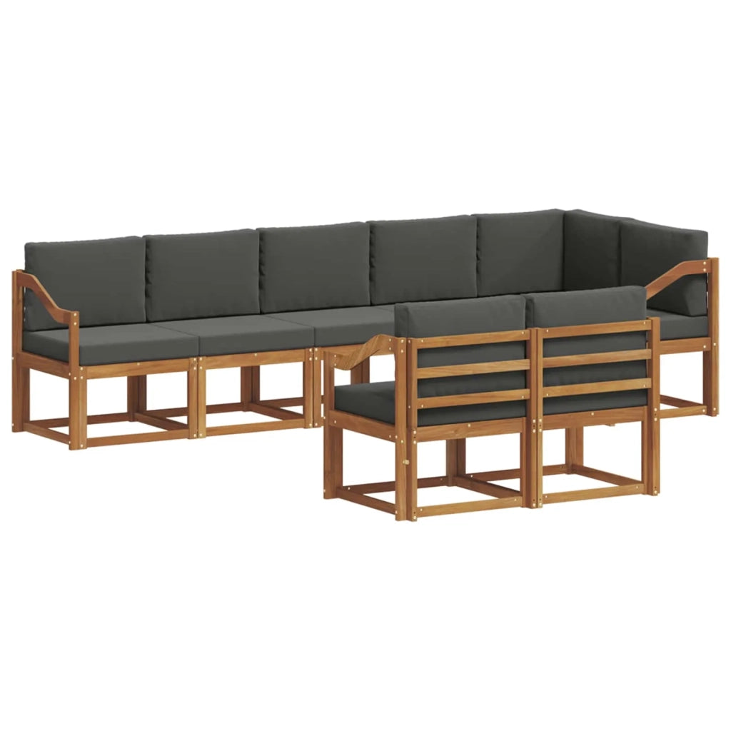 Set di divani da esterno con cuscino 8 pcs Naturale e Antracite