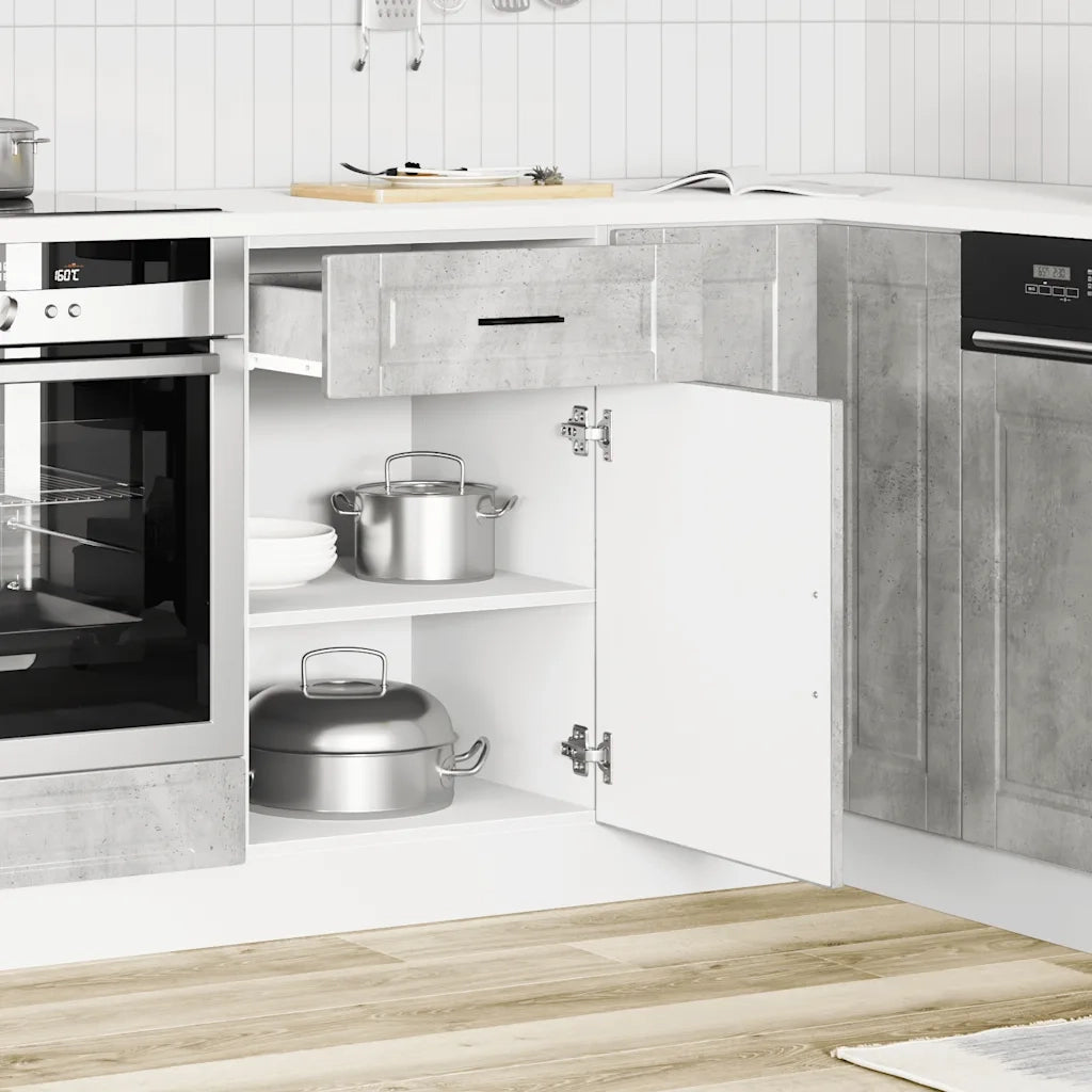 Base da Cucina-Mobile Base da Cucina Porto Grigio Cemento in Legno Multistrato 931574