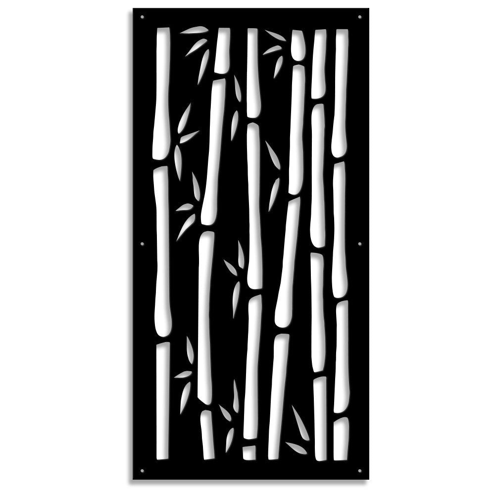BAMBU - Pannello in PVC traforato - Parasole Misura: 50x150 cm, Colore: nero