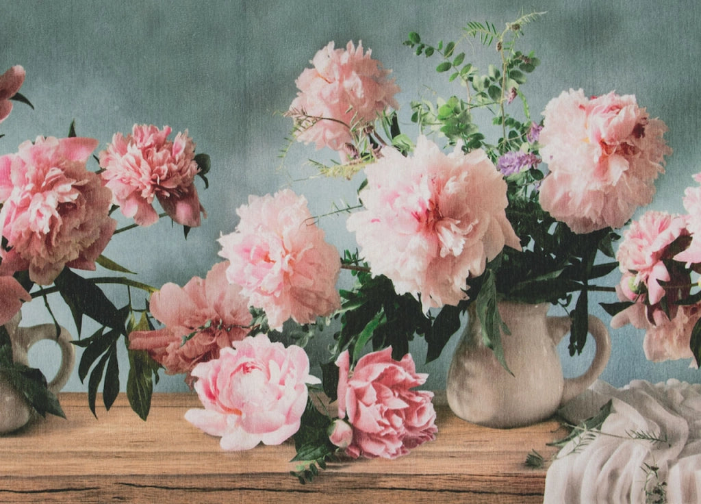 Tappeto Cucina Antiscivolo Stampa Digitale Emozioni Fantasie Floreali Vintage - 58x80 - Peonie