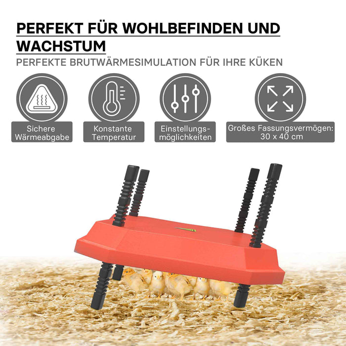 Fudajo Chioccia artificiale 30x40cm 30W Piastra termica per 25-30 pulcini, temperatura regolabile