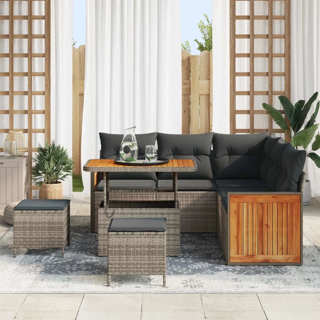 Set Divano da Giardino con cuscino 8 pcs Grigio 3363178