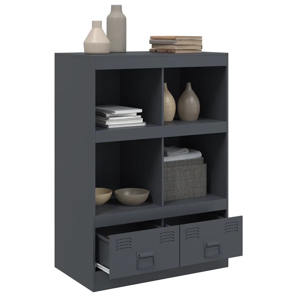 Credenza | Madia | Buffet da pranzo | Armadio da pranzo Antracite 67x39x95 cm in Acciaio