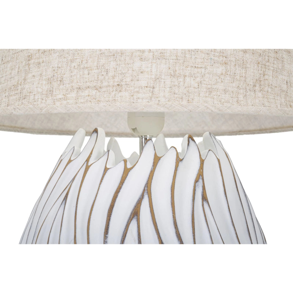 Lampada da Tavolo VKH167, Bianco, Poliresina, 35x35x48 cm