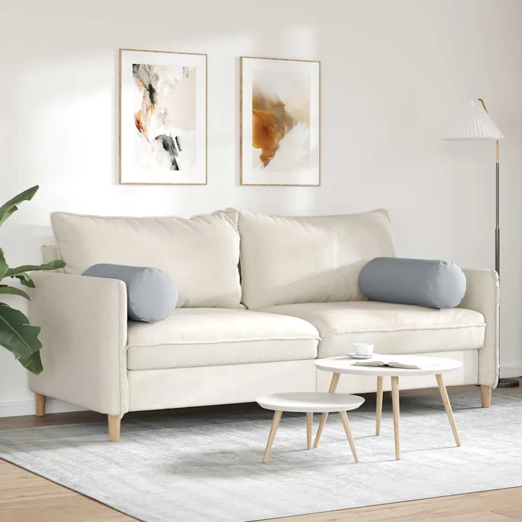 Cuscini a rullo 2 pcs Grigio chiaro Ø 25 x 70 cm Tessuto