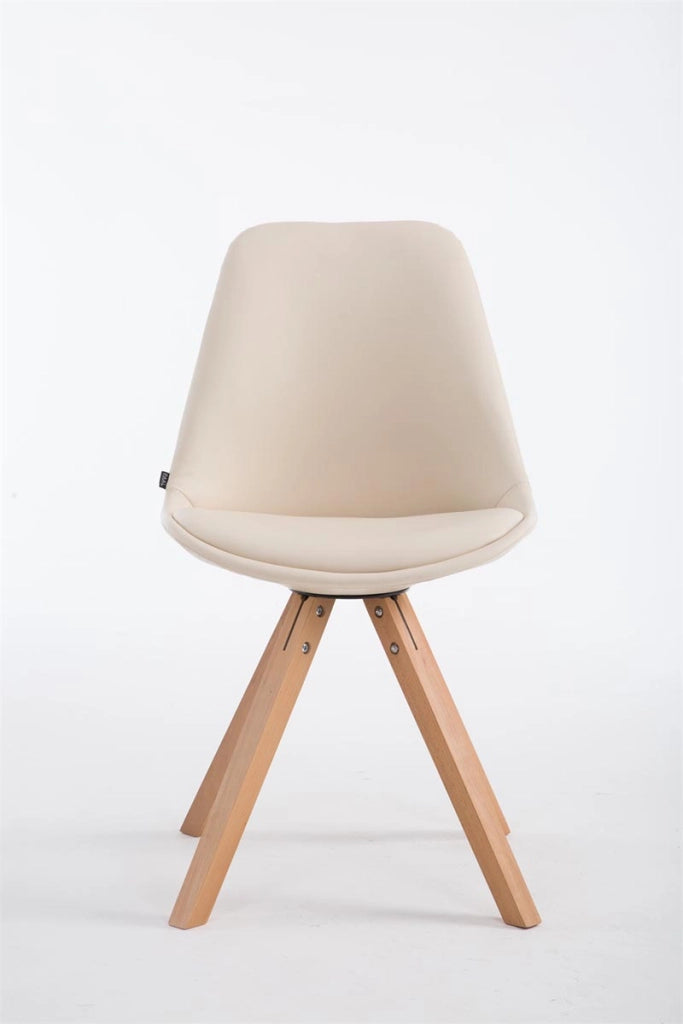 Sedia pranzo Laval in similpelle gambe quadrate natura,crema