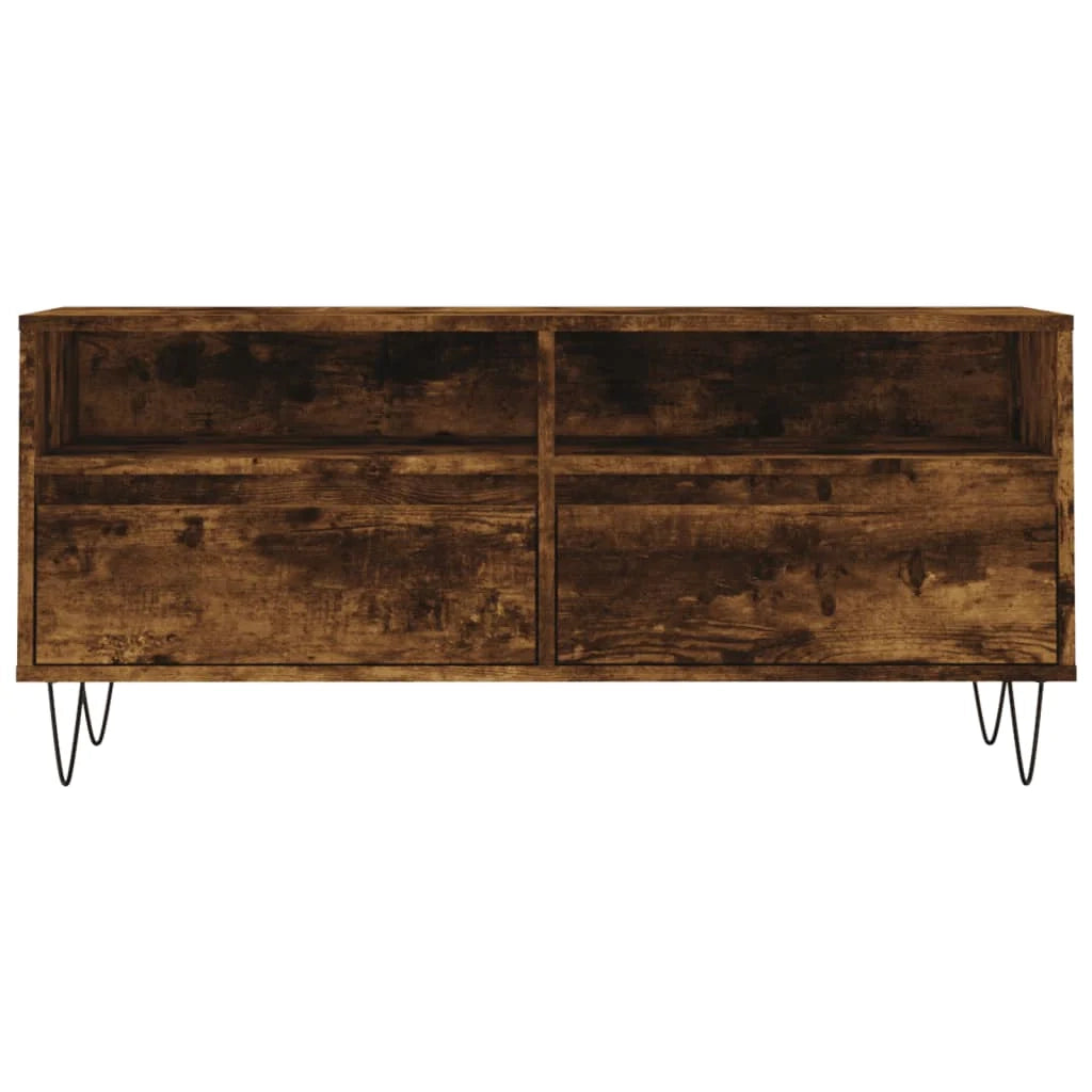 Mobile TV multimediale mensola TV credenza TV sala da pranzo soggiorno camera da letto rovere affumicato 100 x 34,5 x 44,5 cm legno ingegnerizzato marrone 02_0027261