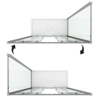 Box Doccia Angolare 80x150 cm 2 Ante Scorrevoli in Cristallo Trasparente 6mm H198 Fosterberg Viborg Duo