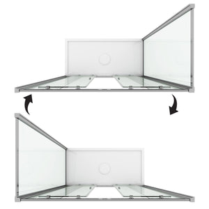 Box Doccia Angolare 75x170 cm 2 Ante Scorrevoli in Cristallo Opaco 6mm H198 Fosterberg Viborg Duo