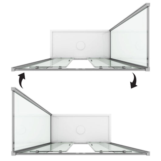 Box Doccia Angolare 75x170 cm 2 Ante Scorrevoli in Cristallo Opaco 6mm H198 Fosterberg Viborg Duo