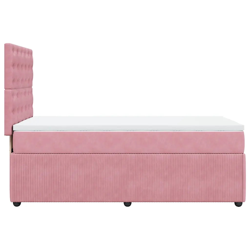 vidaXL Giroletto a Molle con Materasso Rosa 100x200 cm in Velluto