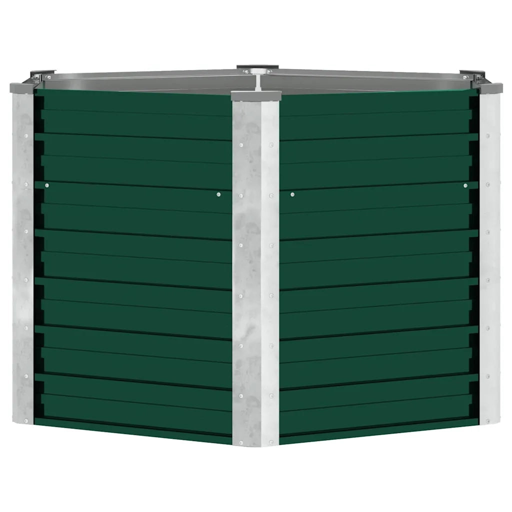 Letto Rialzato Giardino in Acciaio Zincato 129x129x77 cm Verde 44857