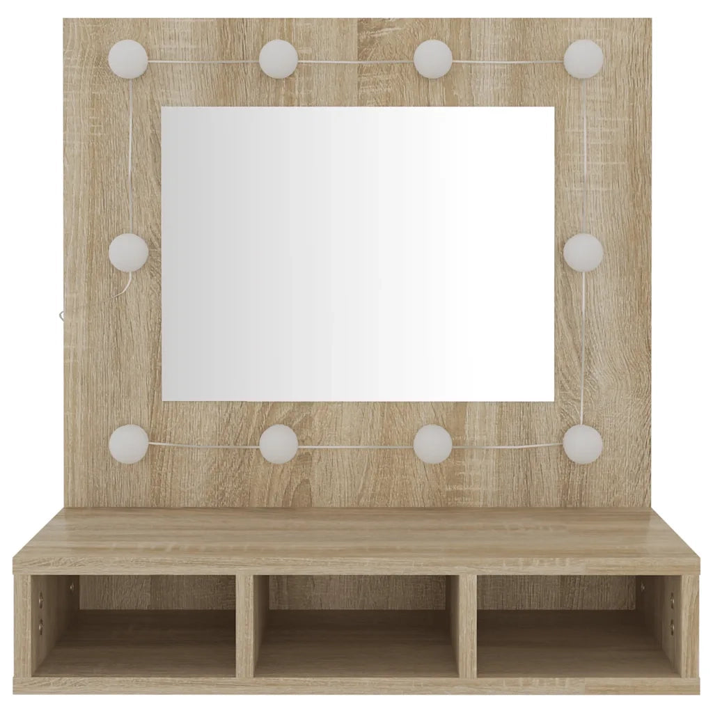 Mobile a Specchio con LED Rovere Sonoma 60x31,5x62 cm cod mxl 78251