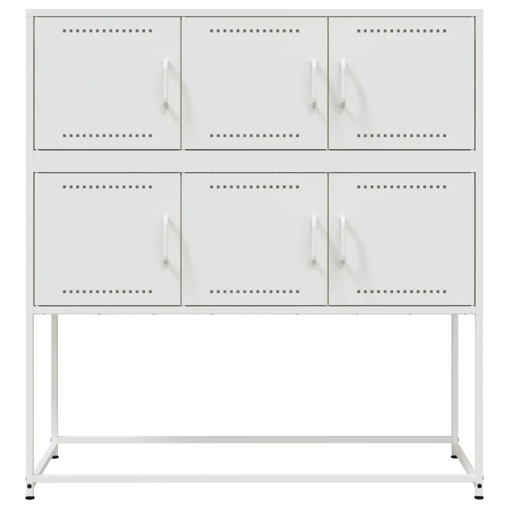Credenza-Buffet-Armadio da cucina Bianca 100,5x39x107 cm in Acciaio 648254