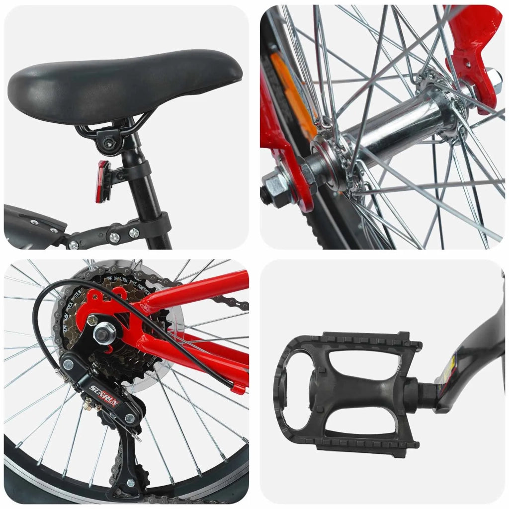 Bicicletta per Bambini 24 Pollici 6-Speed per 8-12 anni Rosso 42009388