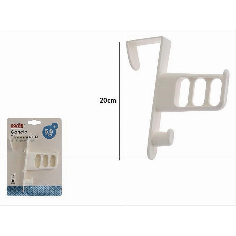 Trade Shop - Gancio Dietro Porta Per Appendere Asciugamani Vestiti Grucce Bagno Casa 87019 -