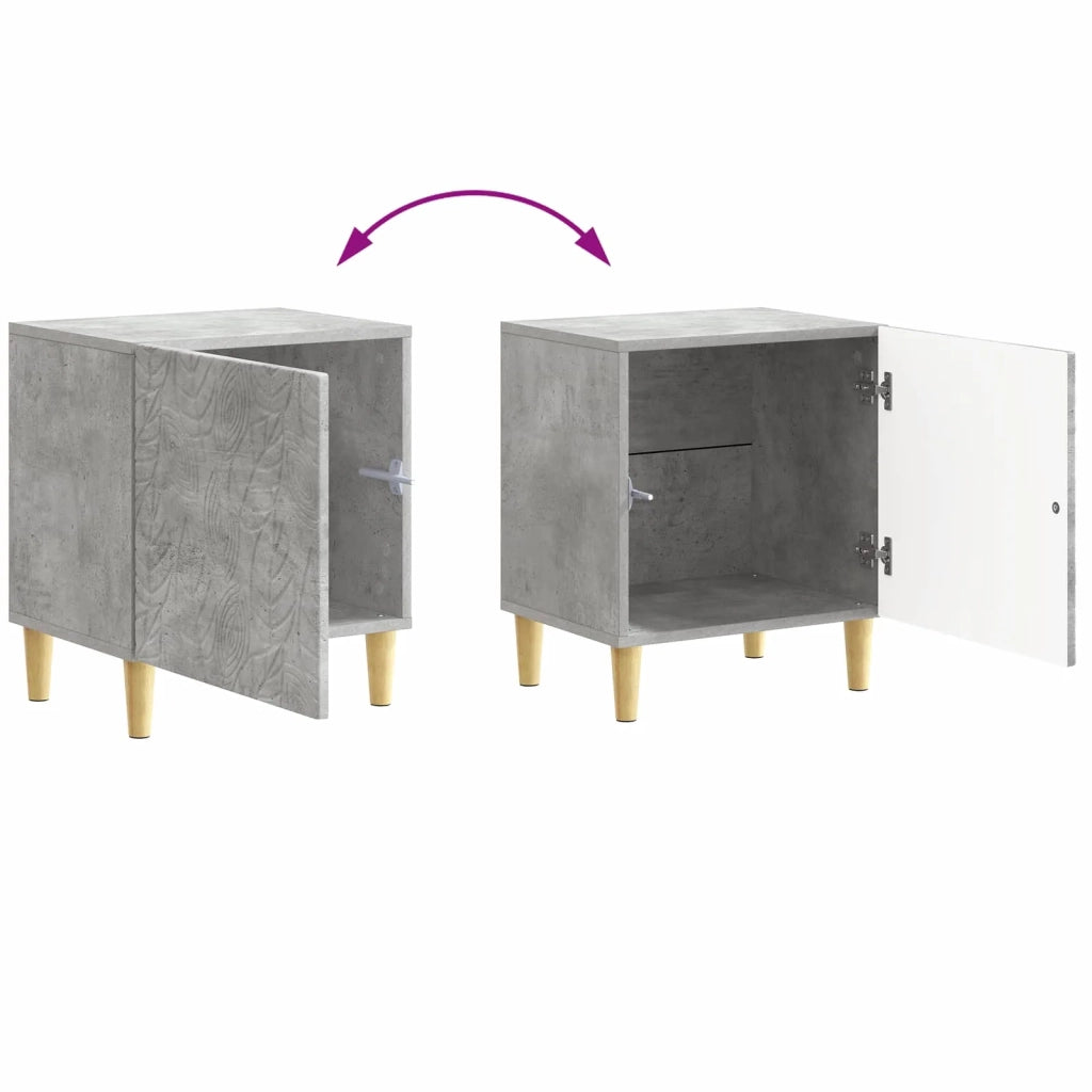 Comodino | Armadio da Notte | Mobiletto da notte Grigio Cemento 43 x 34,5 x 50 cm Legno ingegnerizzato